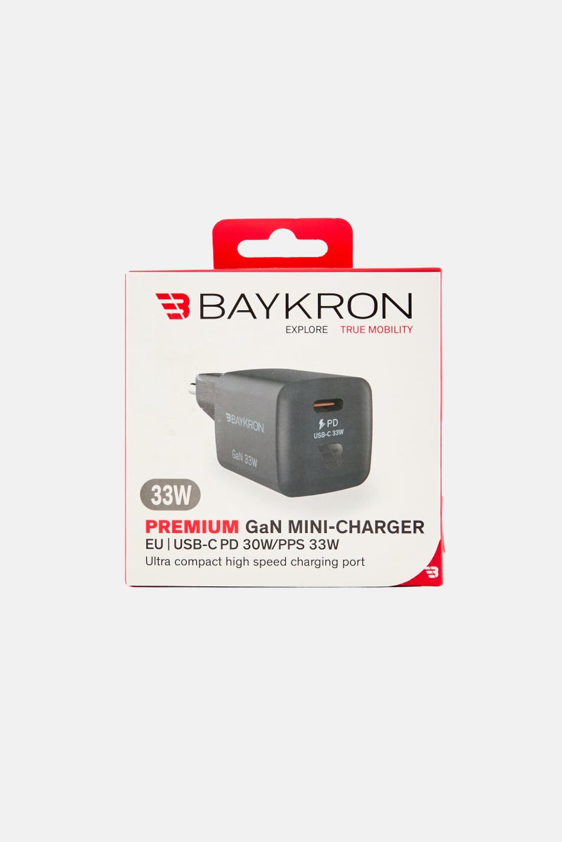 Baykron Wireless Charger Premium Wall Charger EU Type-C 33W, Black  - Image 1