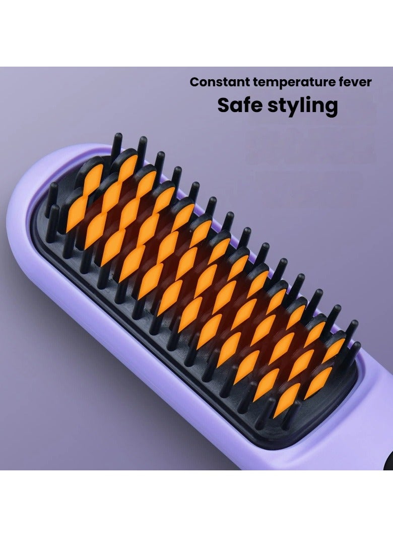 عام مشط فرد الشعر اللاسلكي: يعمل بالأيونات السالبة، لا يسبب الضرر، صغير الحجم وسهل الحمل، يقلل التشابك والكهرباء الساكنة، قابل لإعادة الشحن، مثالي لتصفيف الشعر في أي وقت. - Image 3