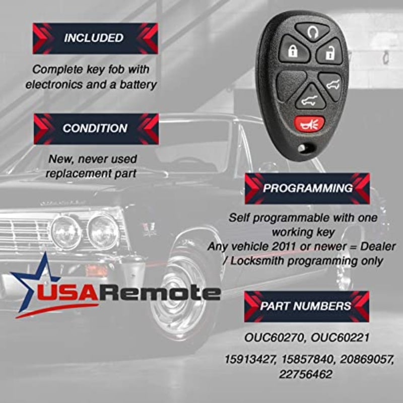 جهاز تحكم عن بعد للدخول بدون مفتاح لسيارة 2007-2014 Chevy Tahoe Suburban Cadillac Escalade GMC Yukon، بلاستيك ABS، أسود، بديل متوافق مع OEM - Image 4