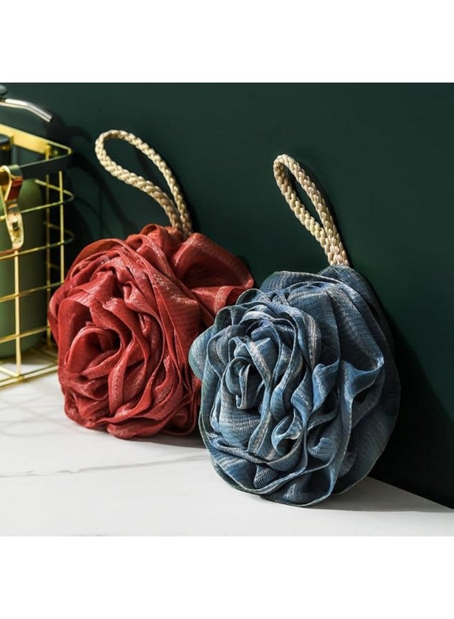 BLISS START 1 pcs Rose Bath Ball Body Scrubber Mesh African Exfoliating Net Loofah Shower Bath Sponge Balls African Net Sponge Shower Accessories - (Multicolour) - Image 1