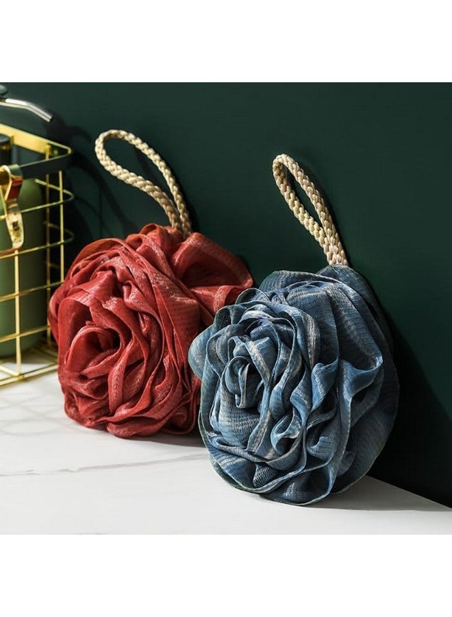 BLISS START 1 pcs Rose Bath Ball Body Scrubber Mesh African Exfoliating Net Loofah Shower Bath Sponge Balls African Net Sponge Shower Accessories - (Multicolour) - Image 2