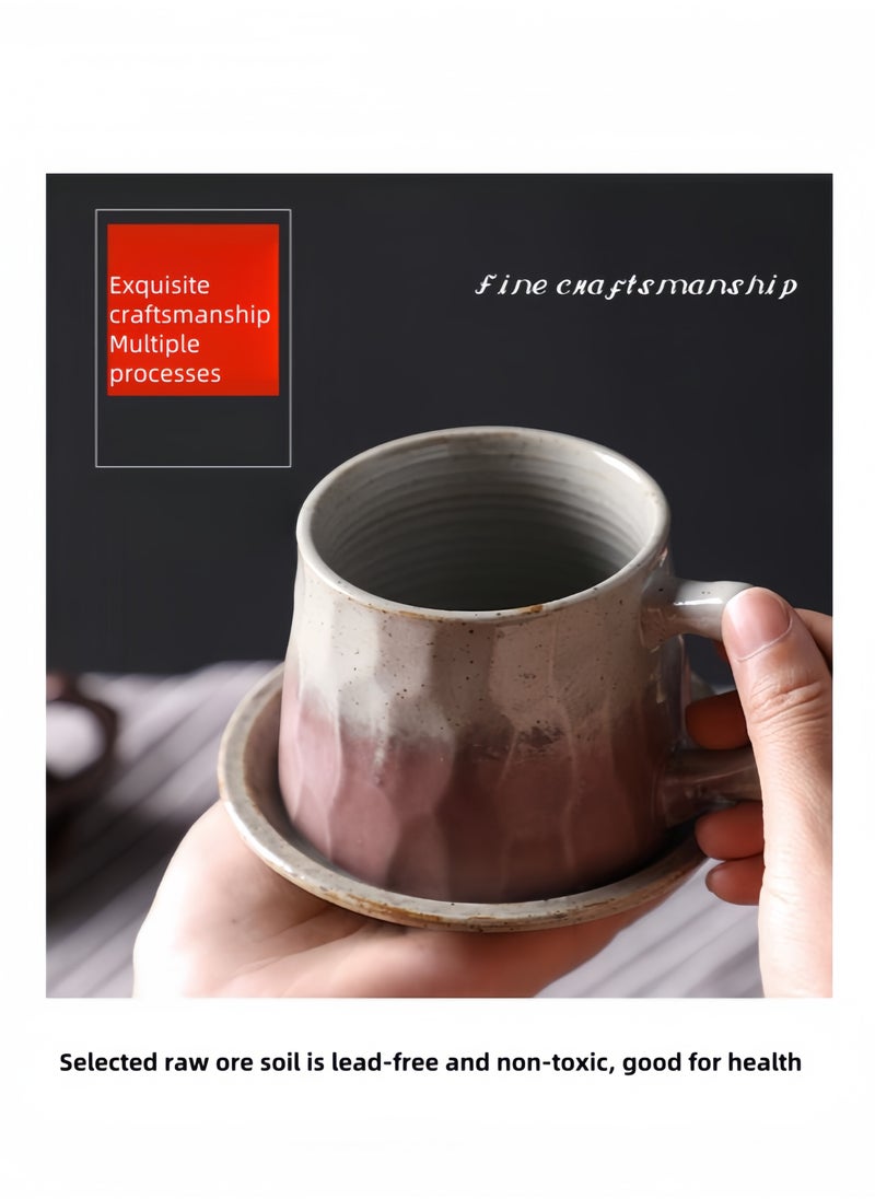 nihao Retro Coffee Set Ceramic Coffee cup and Saucer Set Mug，Tumbler， 250ML  - Image 5
