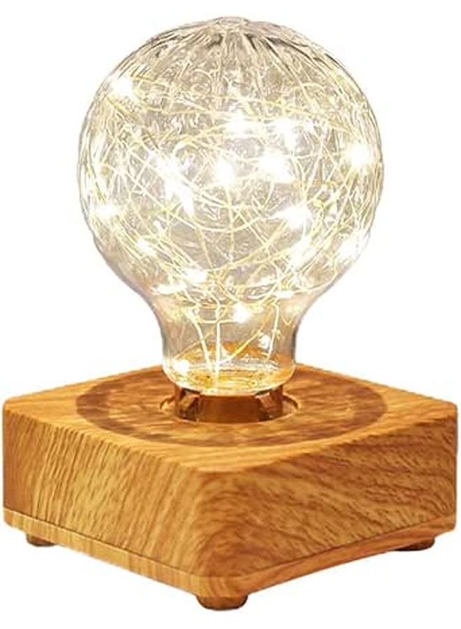 USB Rechargeable Wooden LED Desk Lamp Warm Light Bedside Night Lamp Ambient Lighting - Image 1