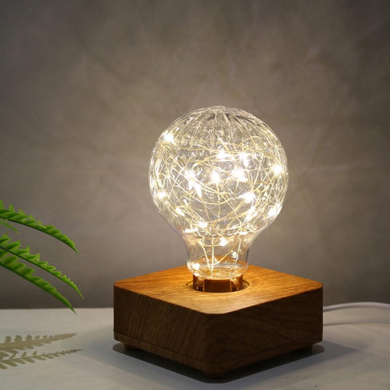 USB Rechargeable Wooden LED Desk Lamp Warm Light Bedside Night Lamp Ambient Lighting - Image 4