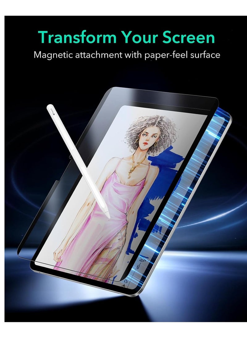 1Pack Paper-Feel Magnetic Screen Protector for iPad Pro 11 Inch M4 2024  iPad Air 11 inch M2 2024 iPad Air 11 inch M3 2025, Write and Draw Like on Paper, Detachable  Reusable,Removable, Matte,Anti-G - Image 2