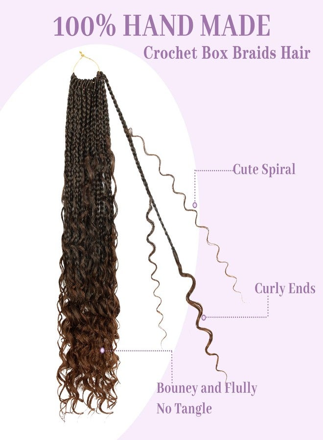 NAYOO Boho Box Braids Crochet Hair 18 Inch, Goddess Crochet Box Braids with Curly Ends, Pre Looped Synthetic Crochet Hair for Black Women – NAYOO - Image 3