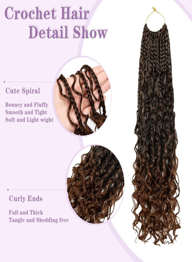NAYOO Boho Box Braids Crochet Hair 18 Inch, Goddess Crochet Box Braids with Curly Ends, Pre Looped Synthetic Crochet Hair for Black Women – NAYOO - Image 4