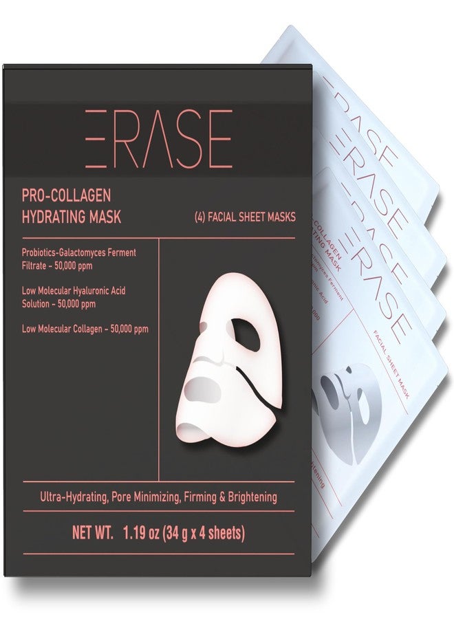 ERASE Pro-Collagen Hydrating Collagen Face Mask for Women & Men | Face Masks Skincare | Mascarillas Faciales de Colageno |Collagen Mask Overnight | Biocollagen Face Mask | Korean Skin Care - Image 1