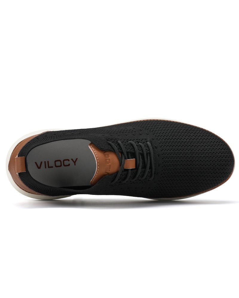 VILOCY Men's Casual Dress Sneakers Shoes Black,44W - Image 2