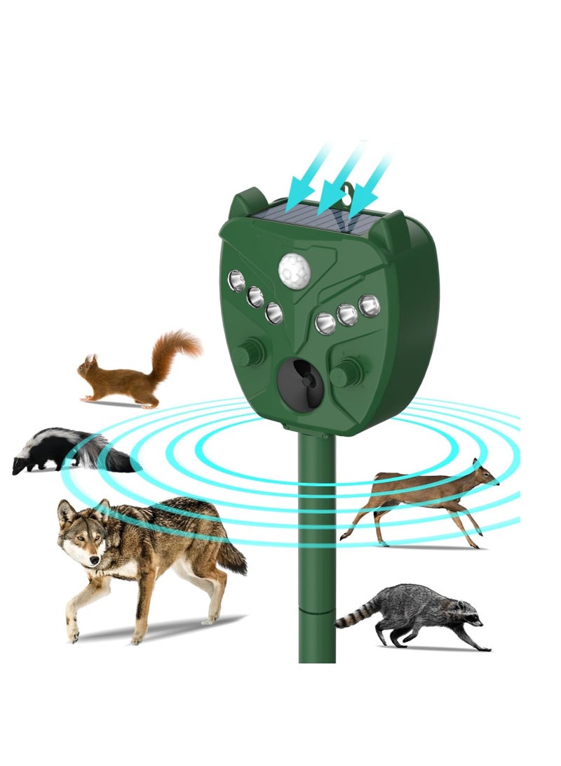 SYOSI Solar Animal Repeller Outdoor 5 Modes Solar Animal Repeller with Motion Sensor and Flashing Light Electronics IP44 Waterproof Electronics  - Image 1