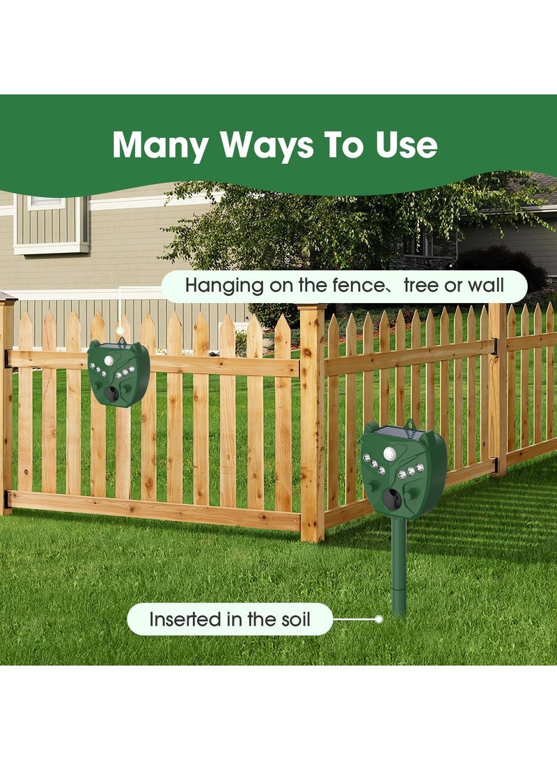 SYOSI Solar Animal Repeller Outdoor 5 Modes Solar Animal Repeller with Motion Sensor and Flashing Light Electronics IP44 Waterproof Electronics  - Image 4