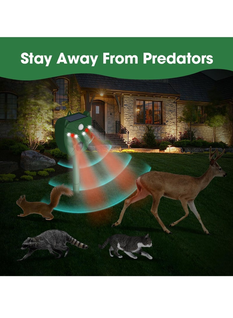 SYOSI Solar Animal Repeller Outdoor 5 Modes Solar Animal Repeller with Motion Sensor and Flashing Light Electronics IP44 Waterproof Electronics  - Image 2