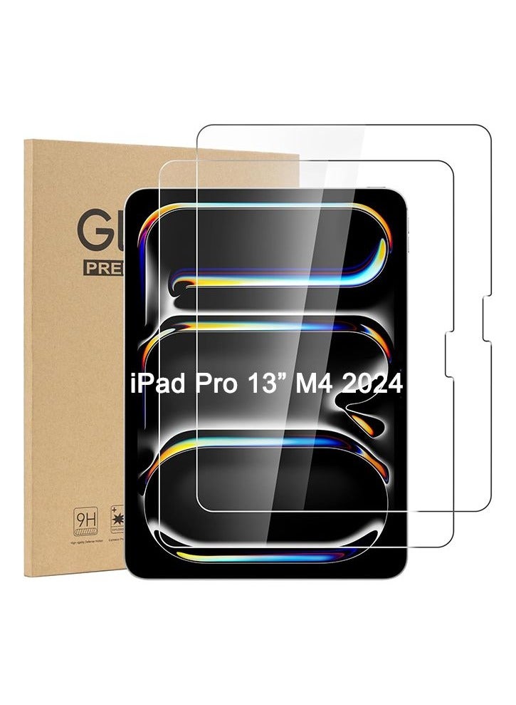 Digipace 2 Pack Screen Protector for iPad Pro 13 Inch 2024 7th Gen, iPad Air 13 Inch 6 Generation 2024 6th Gen, Tempered Glass with HD Clarity, Scratch Resistance - Image 1