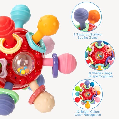 TOHIBEE Baby Montessori Sensory Toys for 0-6 6-12 Months, Baby Teether Teething Toys for Babies 0 3 6 9 12 18 Months, Newborn Infant Learning Developmental Toys Gifts for 1 2 Year Old Boys Girls - Image 3