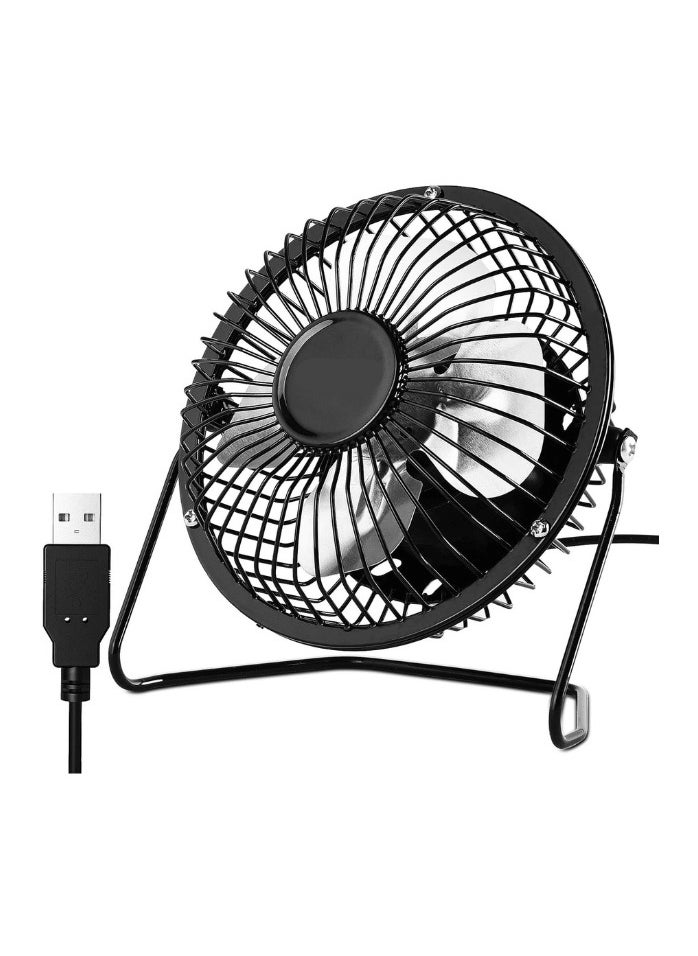Generic 6-Inch Mini USB Desk Fan – 360° Rotatable Metal Fan with Brushless Silent Motor – Compact Cooling for Home or Office – Black  - Image 2