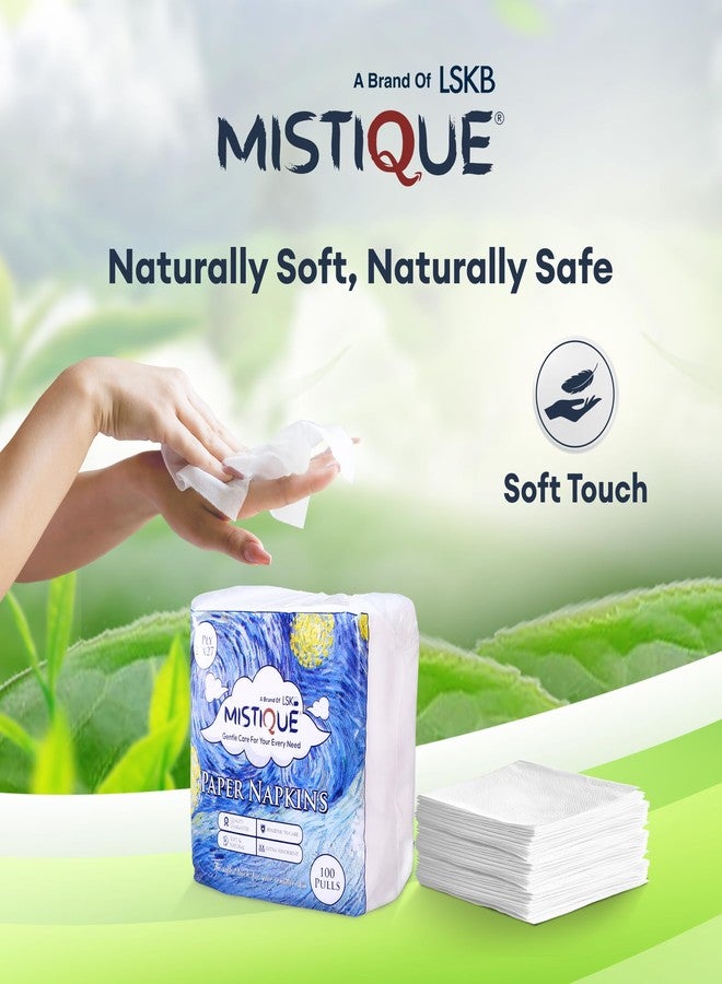 MISTIQUE 1 Ply 100 Pulls Tissue Paper Napkins | Soft and Highly Absorbent | Sheet Size (27 * 27 cm) (Pack of 6) - Image 4