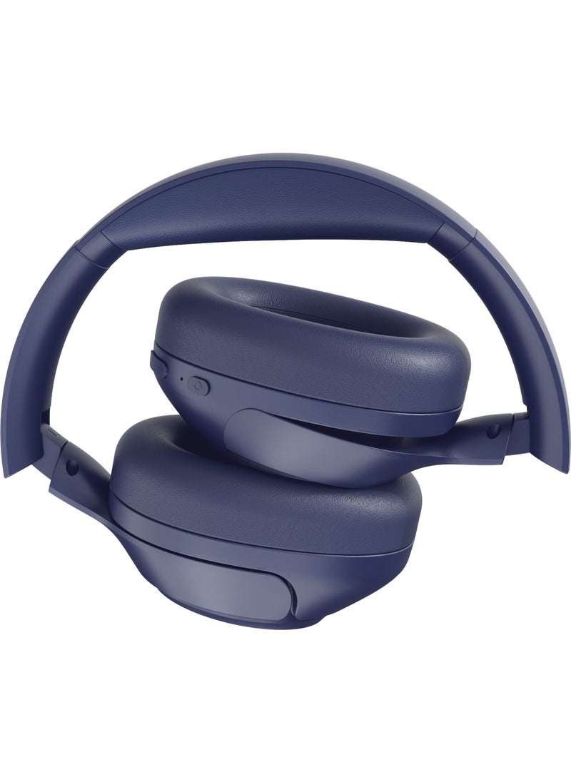 QCY - H3 Hybrid ANC Hi-Res Bluetooth 5.3 Over-the-Head Wireless Headphones Dual Device Support Blue - Image 1