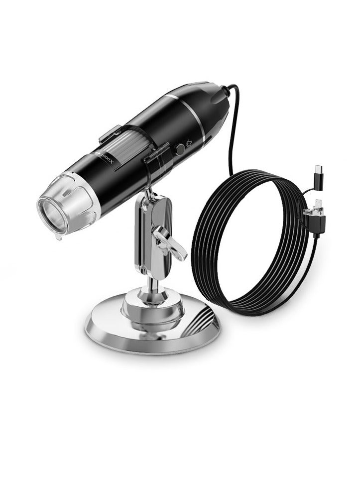 Three In One USB High Definition Digital Microscope , Digital Handheld 500X-1000X 1600X Magnification Endoscope With Mini Video Camera LED Lights - Image 1
