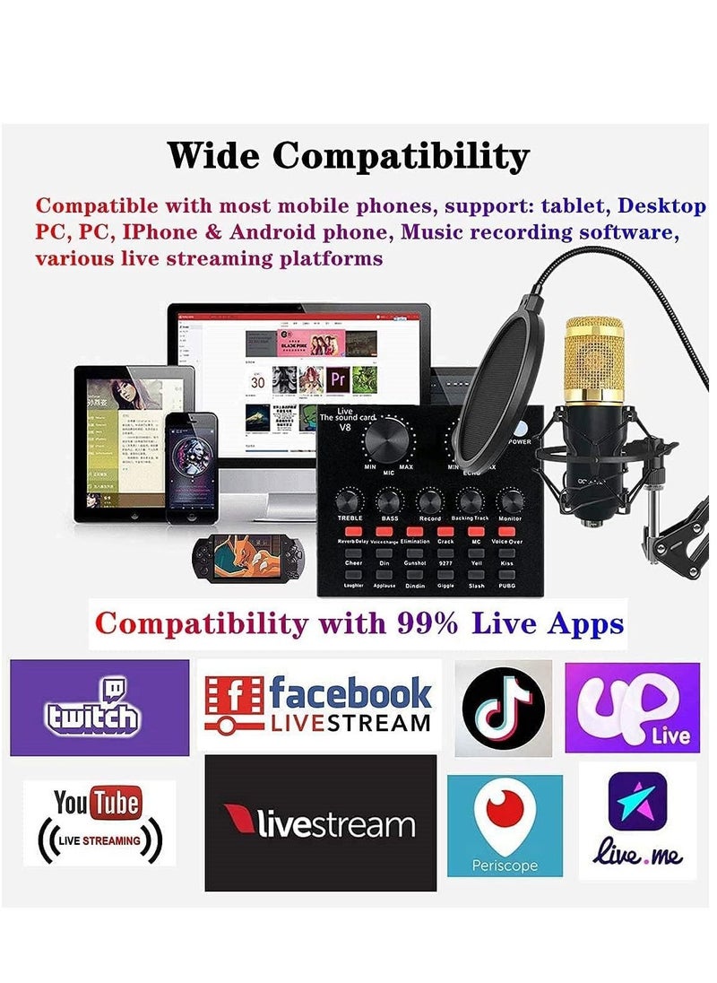 ELTRAZONE 13-Piece Multi-Functional Live Sound Card Set Black/White/Gold  - Image 4