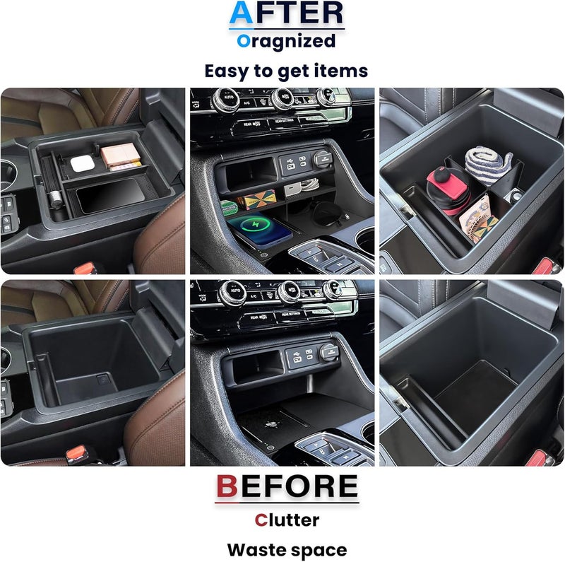 Neepiar 3PCS Center Console Organizer Compatible with 2023-2025 Honda Pilot/2026 Honda Passport Insert Divider Tray & Armrest Storage Box Divider Storage Tray Interior Accessories - Image 3