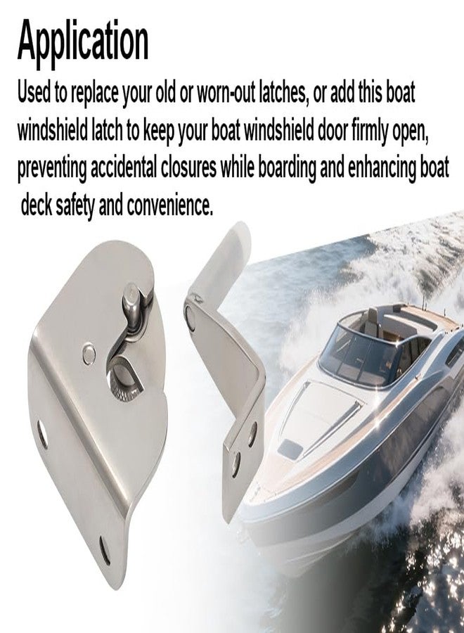 MOTOQUEEN Boat Walk Thru Windshield Latch for Most Boat Windshield Systems, Marine Grade Stainless Steel Windshield Catch Lock, Corrosion Resistant Replacement Hardware - Image 3