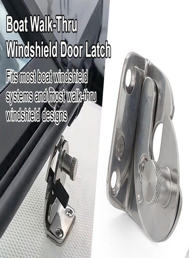 MOTOQUEEN Boat Walk Thru Windshield Latch for Most Boat Windshield Systems, Marine Grade Stainless Steel Windshield Catch Lock, Corrosion Resistant Replacement Hardware - Image 2