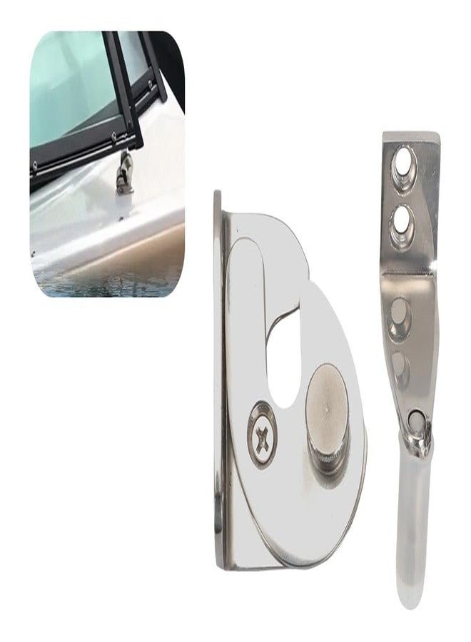 MOTOQUEEN Boat Walk Thru Windshield Latch for Most Boat Windshield Systems, Marine Grade Stainless Steel Windshield Catch Lock, Corrosion Resistant Replacement Hardware - Image 1