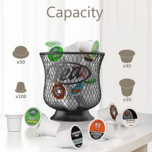 ITHSKUILL Tea Pod Holder, Sturdy K Cup Organizer, Large Capacity K Cup Storage for Keuring Espresso Capsule Coffee Creamer, Easy to Refill and Organize for Cafe Bar, Coffee Bar Decor - Image 3