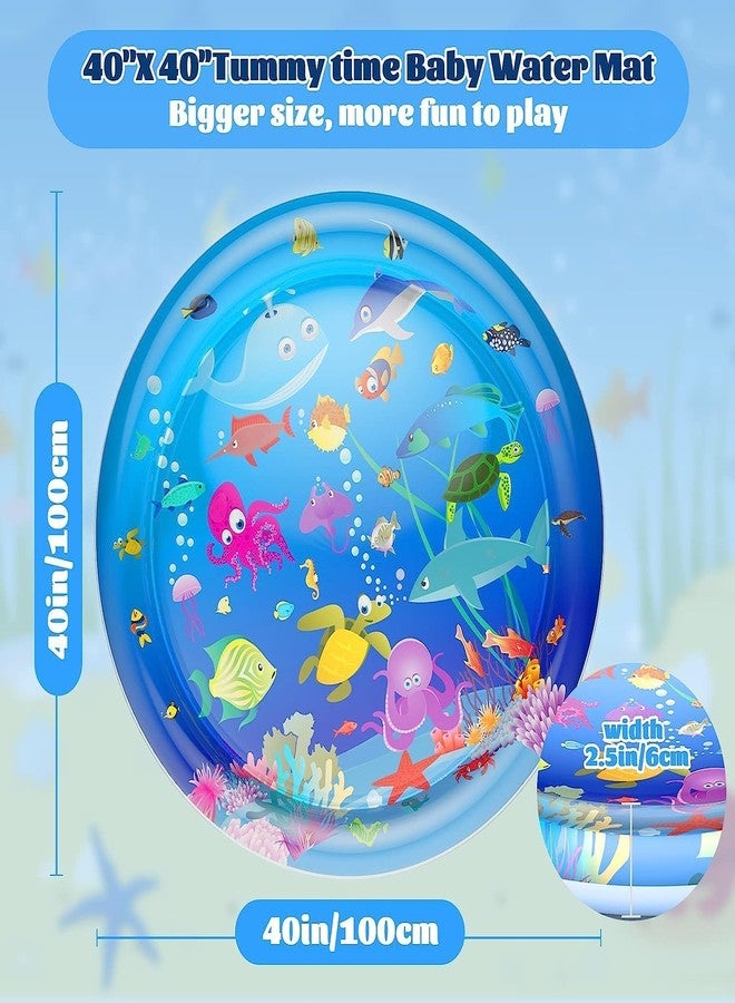 RAMPKD Infant Toy Gift Activity Play Mat,Baby Infant Toddlers Inflatable Water Play Floor Mat Children Growth Activity Tool Baby Water Mat Toy for Baby Mat (Round) - Image 5
