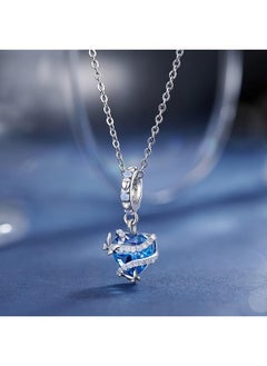 erorex 925 Sterling Silver Pendant Beads Fit For Pandora Charm Bracelets Girls Jewelry Beads Women Gift Bracelets And Necklaces Dream Magic Love Blue Heart Charms With Butterfly Blue Heart  - Image 2
