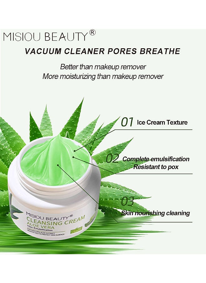 Misiou Beauty Aloe Vera Cleansing Cream, Portable Makeup Remover Cream Refreshing Deep Clean Skin Care For Face Makeup  - Image 2