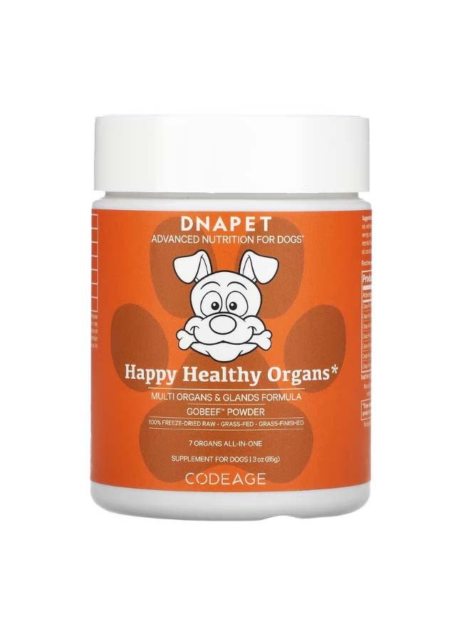 Codeage DNA Pet Happy Healthy Organs Multi Organs  Glands Formula For Dogs 3 oz 85 g - Image 1