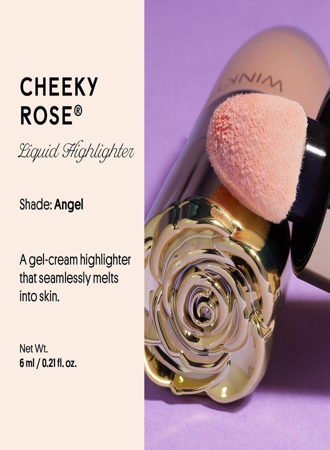 Winky Lux Cheeky Rose Liquid Highlighter, Gel-Cream Highlighter, Blush Topper, Shimmer Blush Finish, Buildable Glow, Long-Lasting Weightless Formula, Angel - Image 2