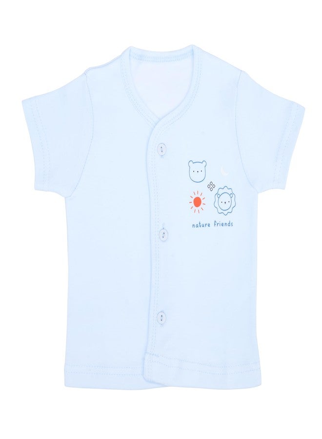 REVOLTEK Cotton Front Open Vest Tshirt Thin Fabric for Summer wear Summer Wear for Your Baby Pack of 3 (3-6 Months, RED Blue Green) 36cms - Image 3
