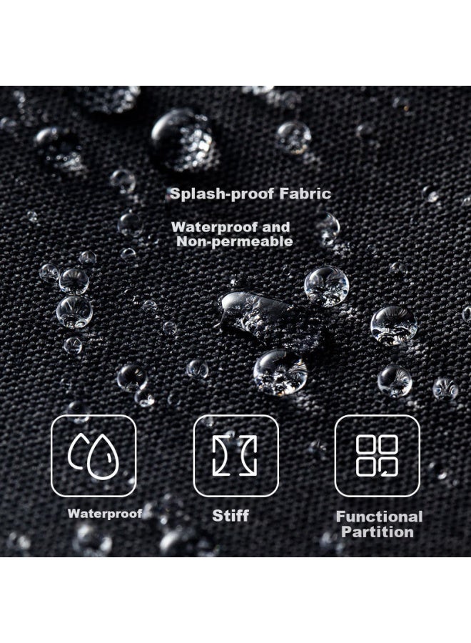 Sometimes Time And Space Travel Toiletry Bag For Men, Business Trip Makeup Bag With Wet And Dry Separation, Portable Large Capacity Hanging Hook High-end Storage Bag In Black And Gold Color - Image 2