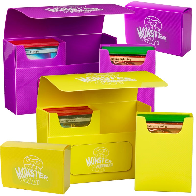 Monster Protectors Monster Protectors Double Deck Box with Magnetic Closure  Purple and Yellow 2 Pack 