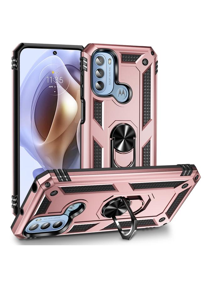 اس-توب جراب لهاتف Motorola Moto G31 / G41 جراب هاتف مقاوم للصدمات من مادة TPU + PC مع حامل - Image 1