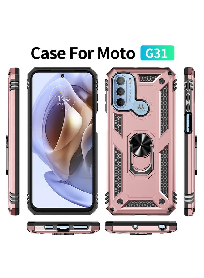 اس-توب جراب لهاتف Motorola Moto G31 / G41 جراب هاتف مقاوم للصدمات من مادة TPU + PC مع حامل - Image 2