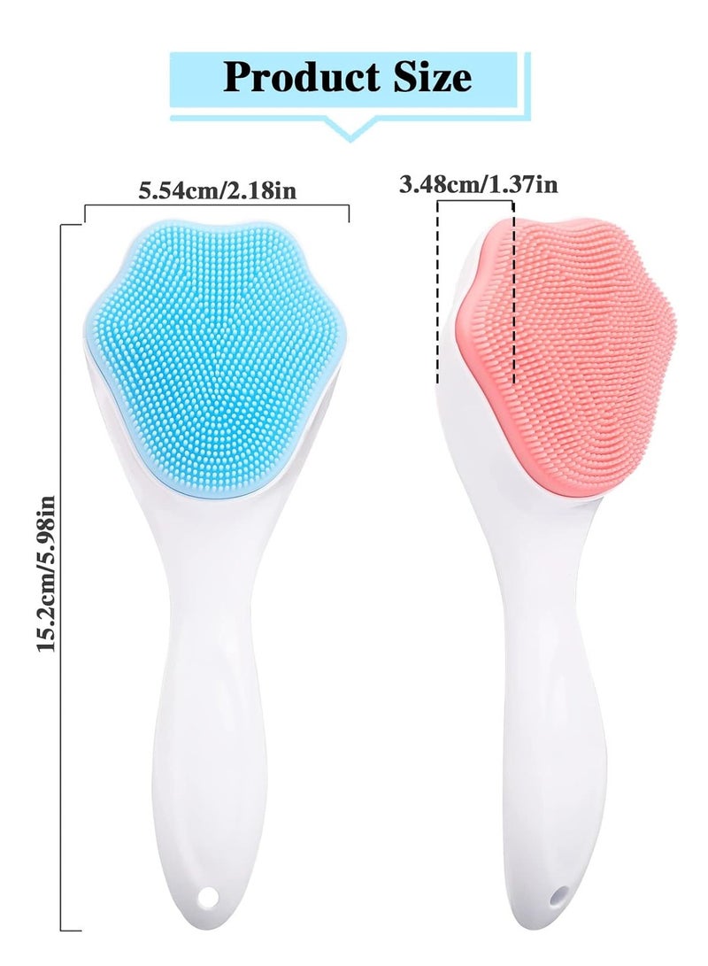 2 pcs - Soft Silicone Bristles Facial Exfoliating Brush, Handheld Blackhead Cleansing Brush, Safe for Skin Care - Image 3
