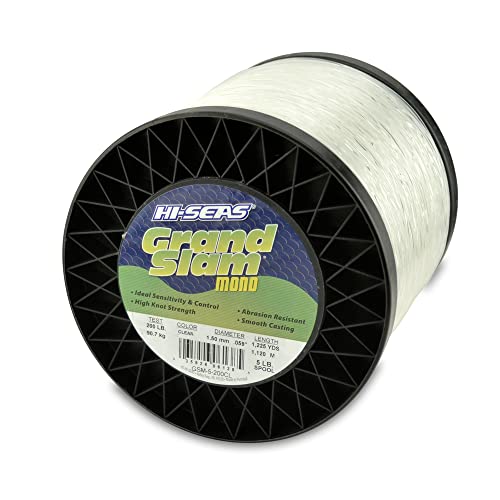 Hi-Seas Grand Slam Monofilament Line, 200 lb / 90.7 kg Test, .059 in / 1.50 mm Dia, Clear, 1225 yd / 1120 m - Image 1