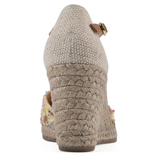 WHITE MOUNTAIN Women's Mamba Espadrille Wedge Sandal, Natural/Multi/Fabric, 6.5 M - Image 5