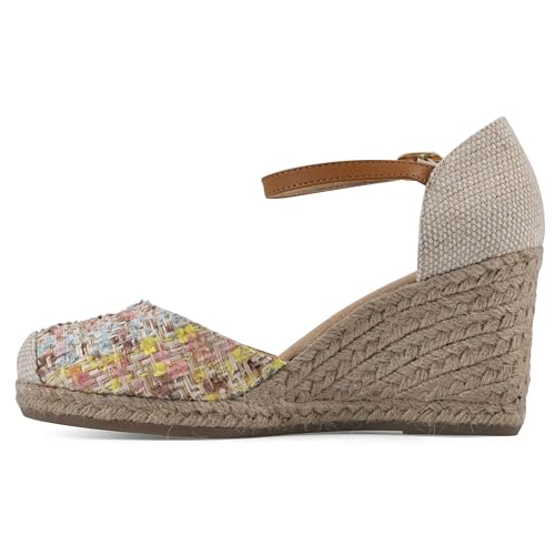 WHITE MOUNTAIN Women's Mamba Espadrille Wedge Sandal, Natural/Multi/Fabric, 6.5 M - Image 4
