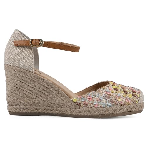 WHITE MOUNTAIN Women's Mamba Espadrille Wedge Sandal, Natural/Multi/Fabric, 6.5 M - Image 3
