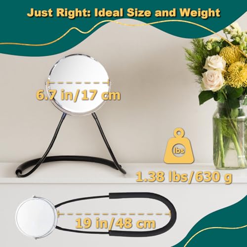 BESZONE Double Sided Mirror to See Back of Head Self Haircut Mirror 360 Rotating, 6.7" Standard and 5X Magnification, Self Cut Hands Free, Adjustable Neck Strap for Hair Cutting Braiding Makeup Travel - Image 5