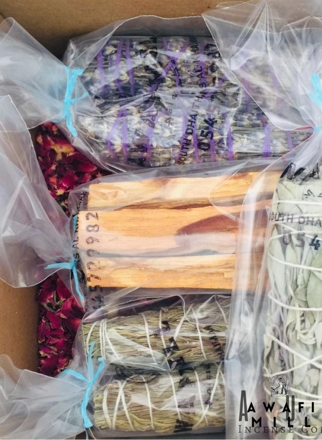 Premium Rejuvenating Kit | Smudge Set with White Sage Palo Santo Lavender Sage Rosemary | Perfect for Home and Office
