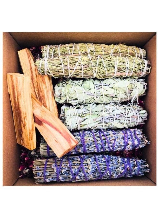 Awafi Mill Premium Rejuvenating Kit | Smudge Set with White Sage Palo Santo Lavender Sage Rosemary | Perfect for Home and Office  - Image 1
