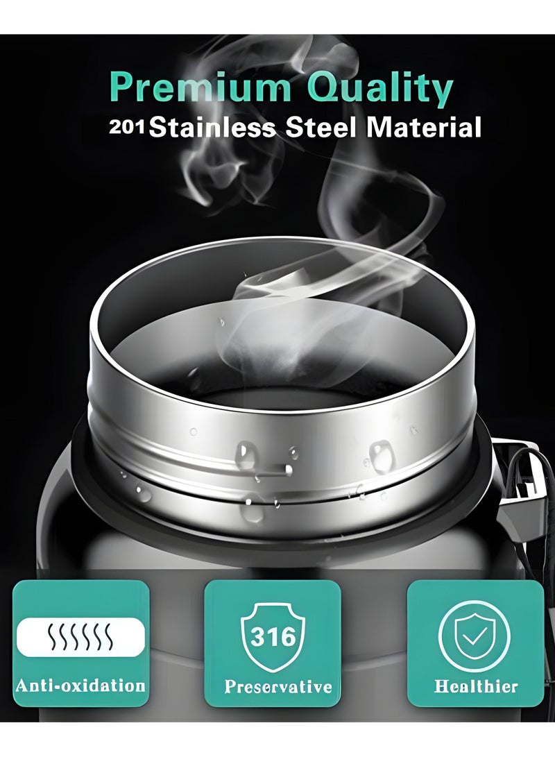 Denx Bottle Support -Stainless Steel Thermos Bottle – 1000ml Capacity, Tea-Water Separation, 24H Cold Lock, 12H Heat Preservation, With Tea Strainer & Drawstring Cover, DX2056 - Image 5