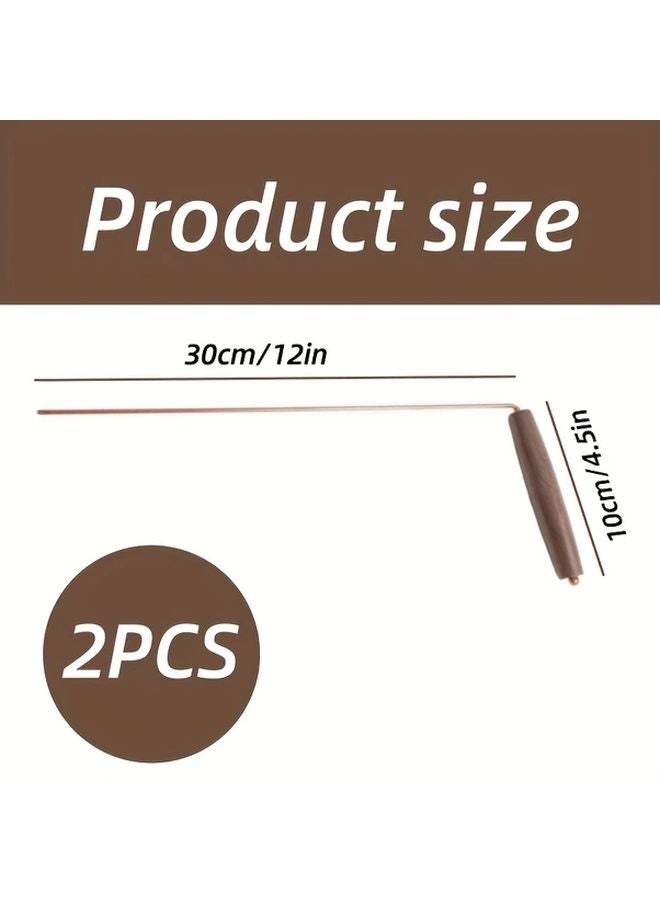 One Pair Pure Copper Divination Rods With Walnut Handle For Water Source And Treasure Finding - Image 3