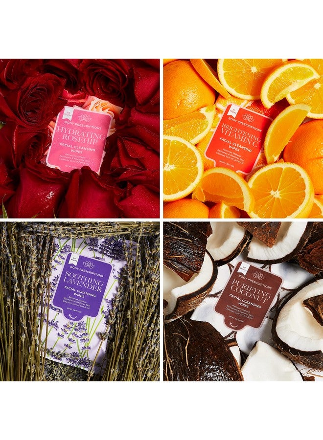 Body Prescriptions Makeup Remover Wipes Bulk 5 Pack 150 Facial Cleansing Cloths Removes Makeup Mascara Dirt And Oil (Mint Rosehip Vitamin C Lavender And Coconut) - Image 5