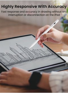 Remson قلم Remson Sketchmate Bluetooth Stylus مع شحن مغناطيسي لاسلكي متوافق مع أجهزة Apple iPad Series 2018 والإصدارات الأحدث  - Image 2
